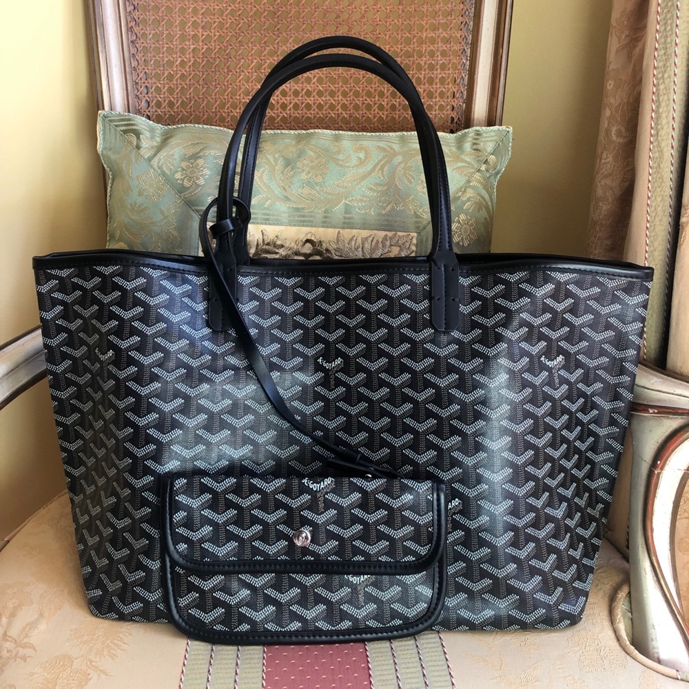 Black Goyard Medium Tote Bag